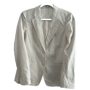 Comptoir Des Cotonniers x Uniqlo Linen Off White Beige Jacket Blazer XS Office